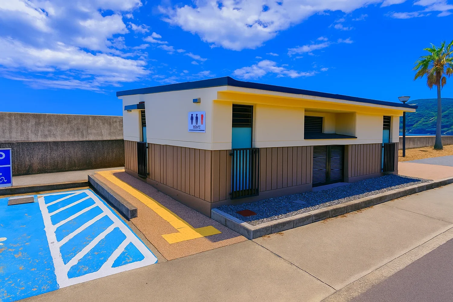 煙樹ヶ浜のトイレと駐車場