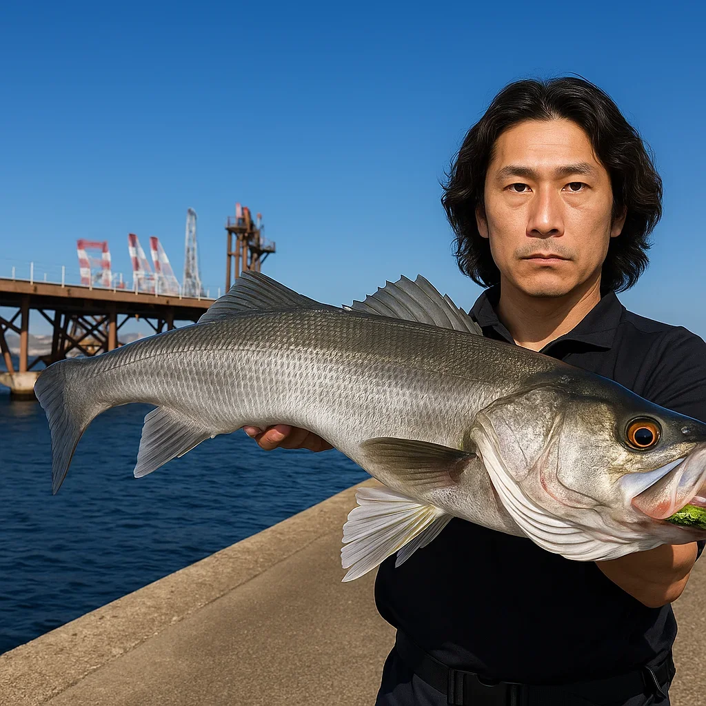 神鋼ケーソンでシーバスを釣る岸本