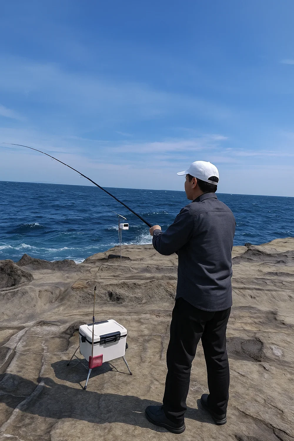 盗人狩で釣りをする人