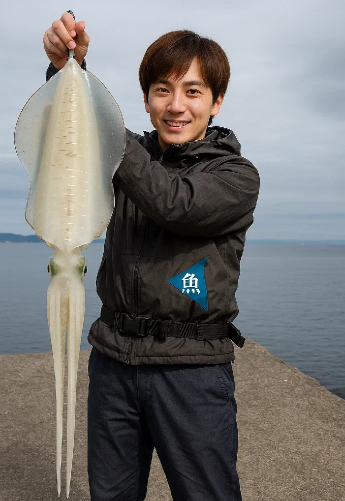江之浦漁港でアオリイカを釣る久良木