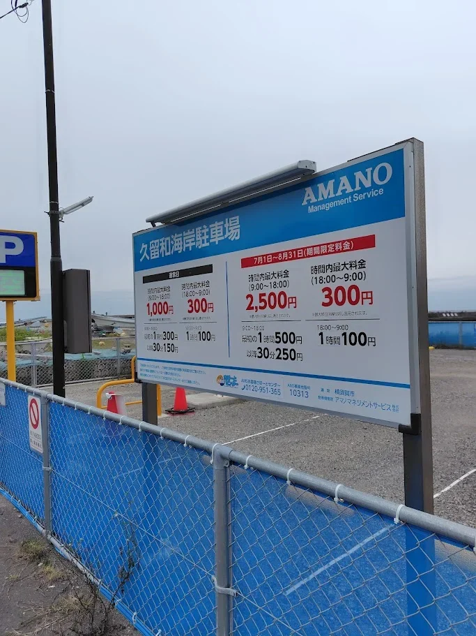 久留和海岸の駐車場
