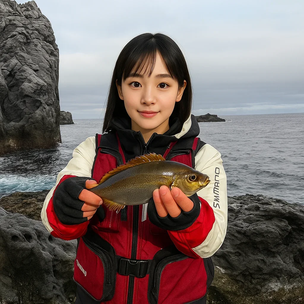 祇苗島でイサキを釣る国生