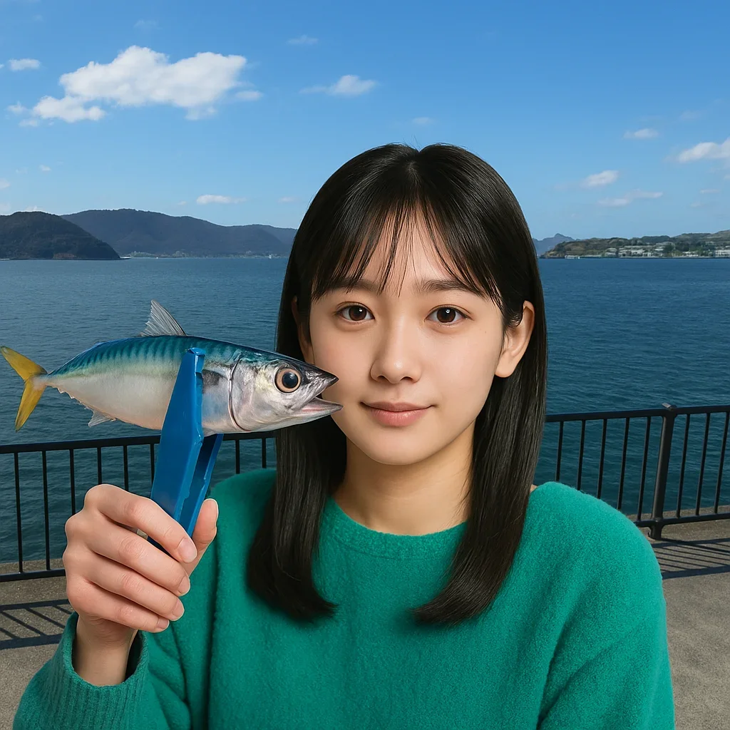 多比港でサバを釣る国生