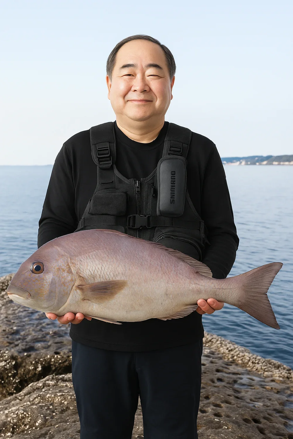 和深崎でコロダイを釣る持田