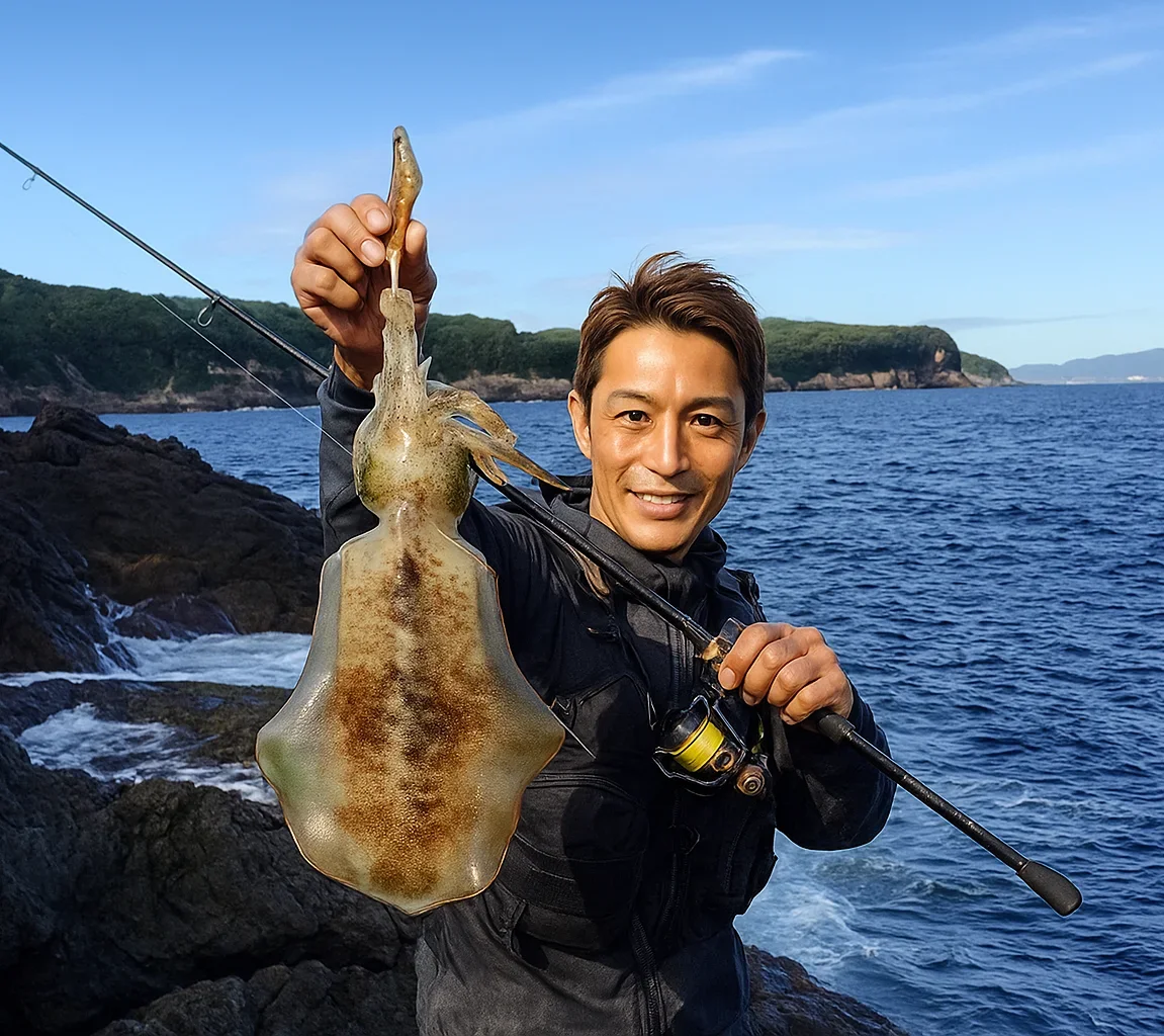 樫野崎でアオリイカを亀岡