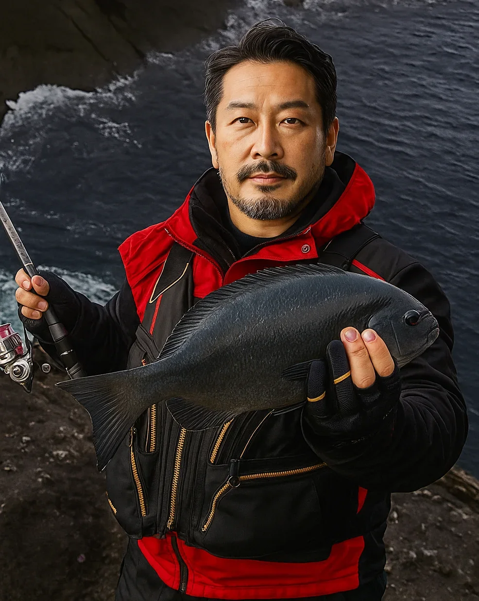 魔見ヶ島でグレを釣る佐々木