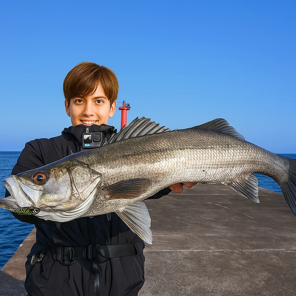 有滝堤防でシーバスを釣る久良木