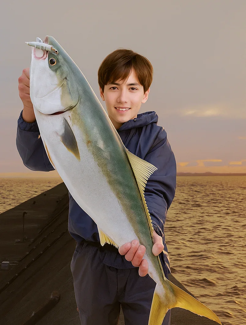 武庫川一文字でブリを釣る久良木