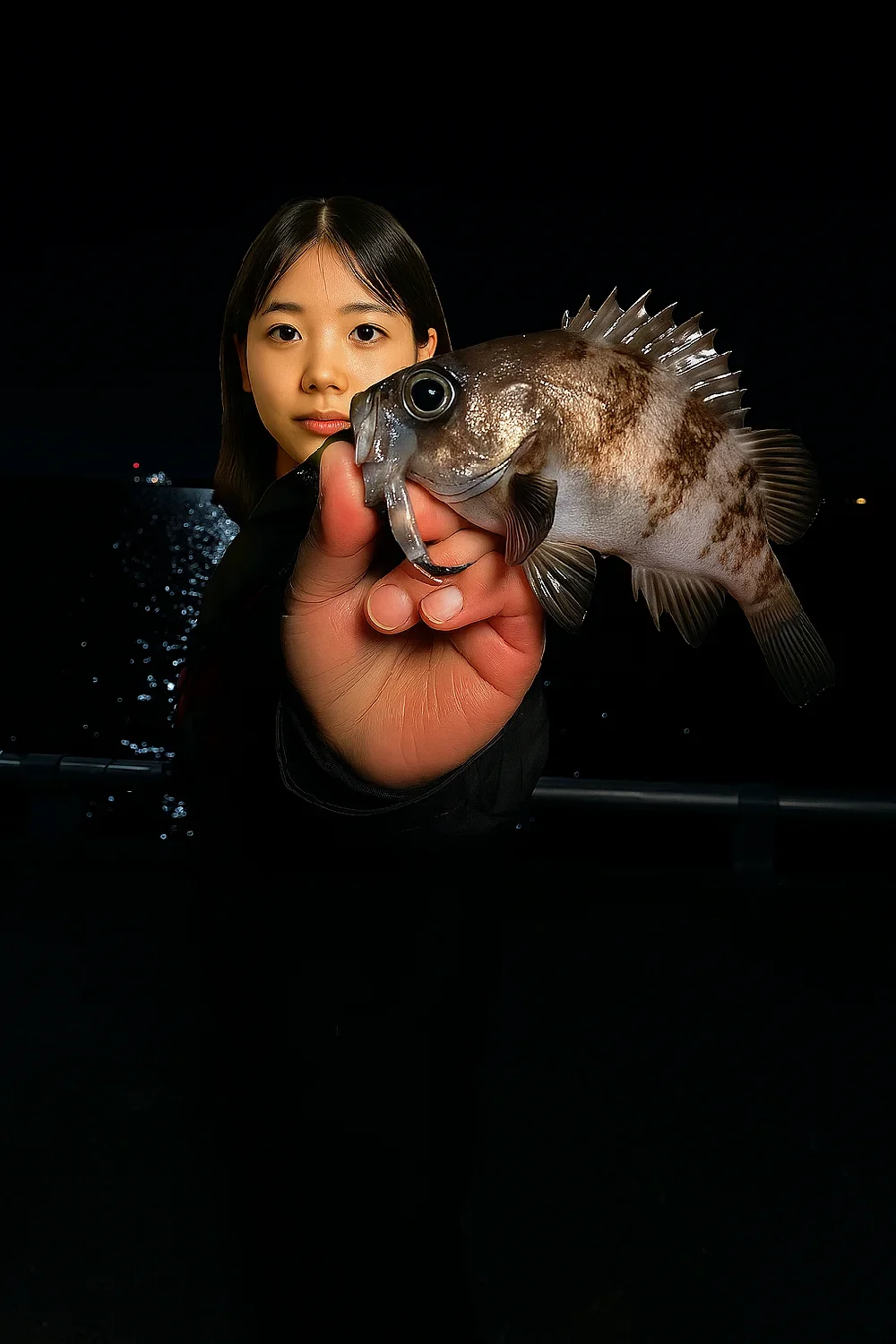 霞釣り公園でメバルを釣る森永
