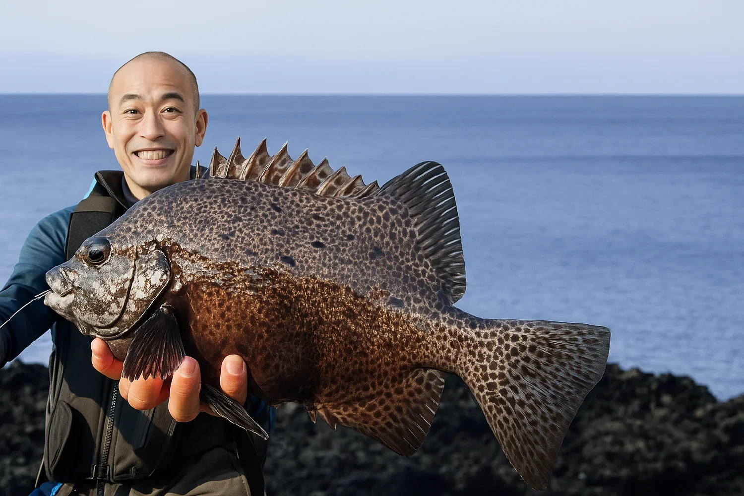 伊豆大島万立でイシガキダイを釣るがんだま君
