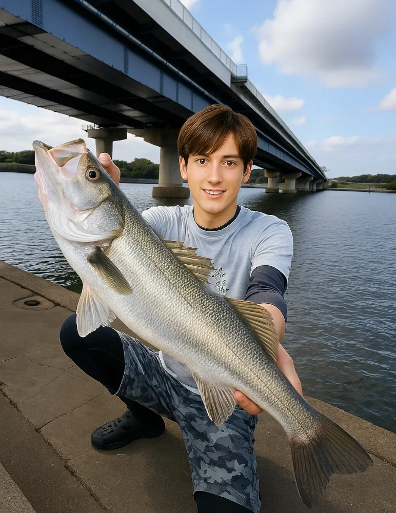 相模川河口でシーバスを釣る久良木