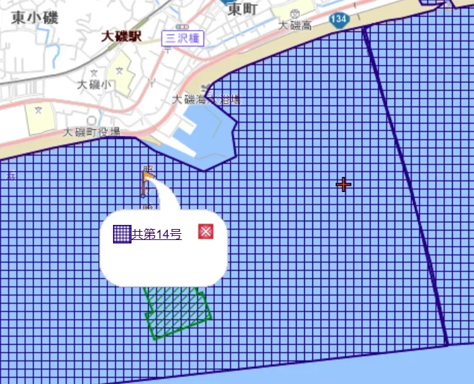 大磯港の漁業権設置状況