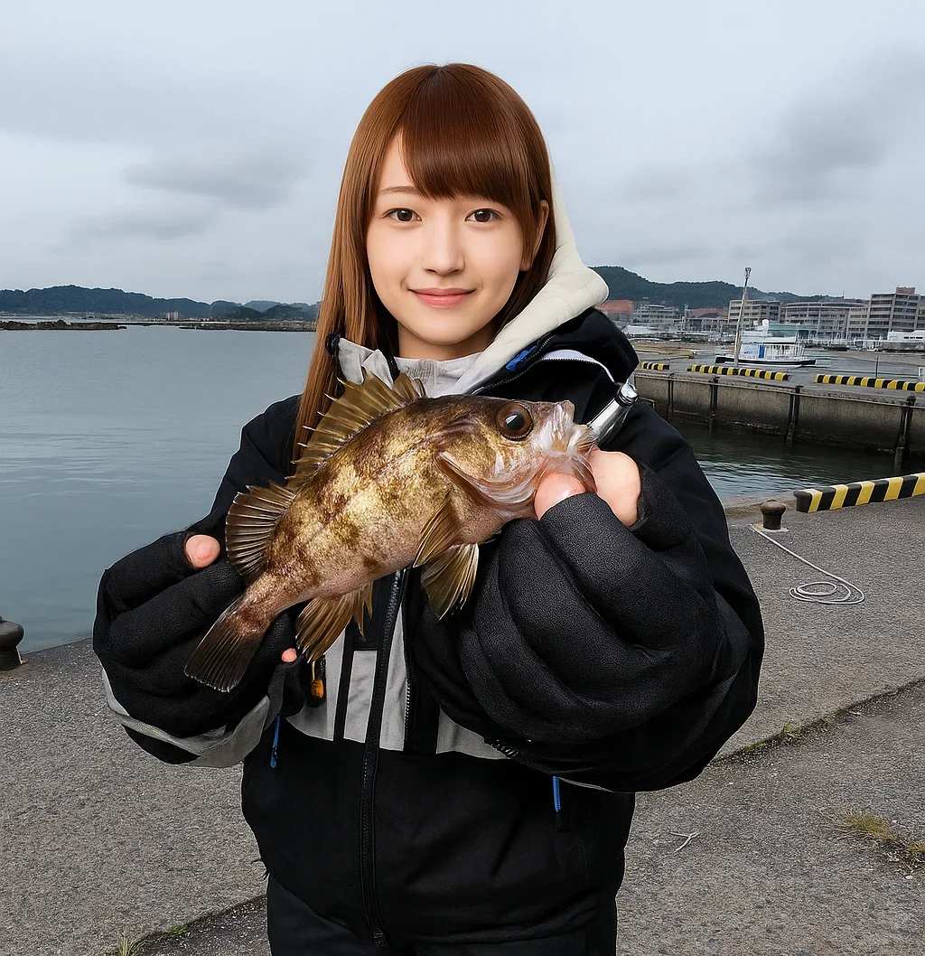 真名瀬港でメバルを釣る山際