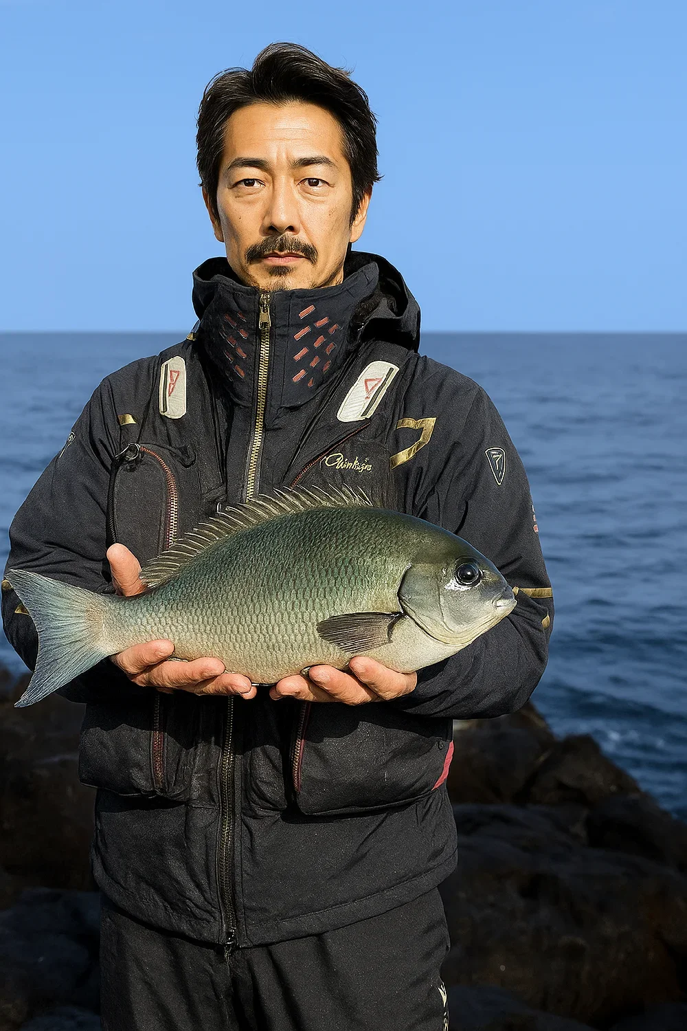 三本岳マカド根でメジナを釣る佐々木
