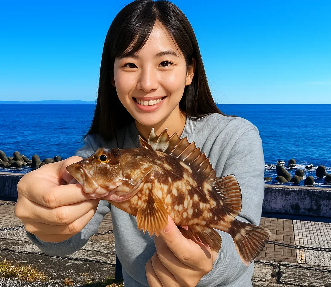 広野海岸公園でカサゴうを釣る黒川