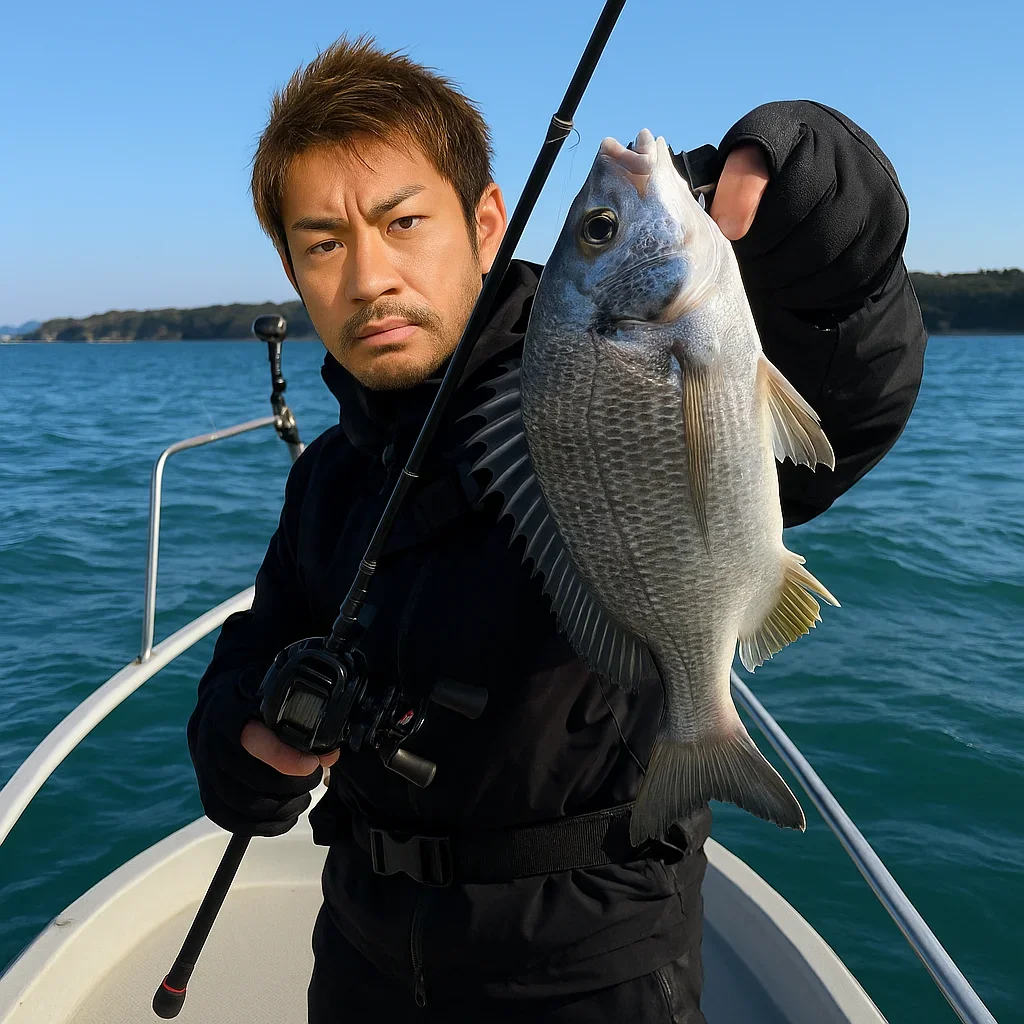 浜名湖でチニングをする広岡