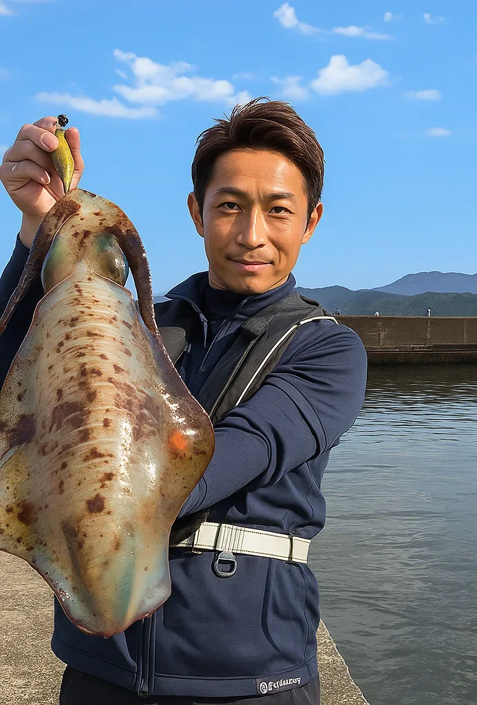 宿田曽漁港でアオリイカを釣る亀岡