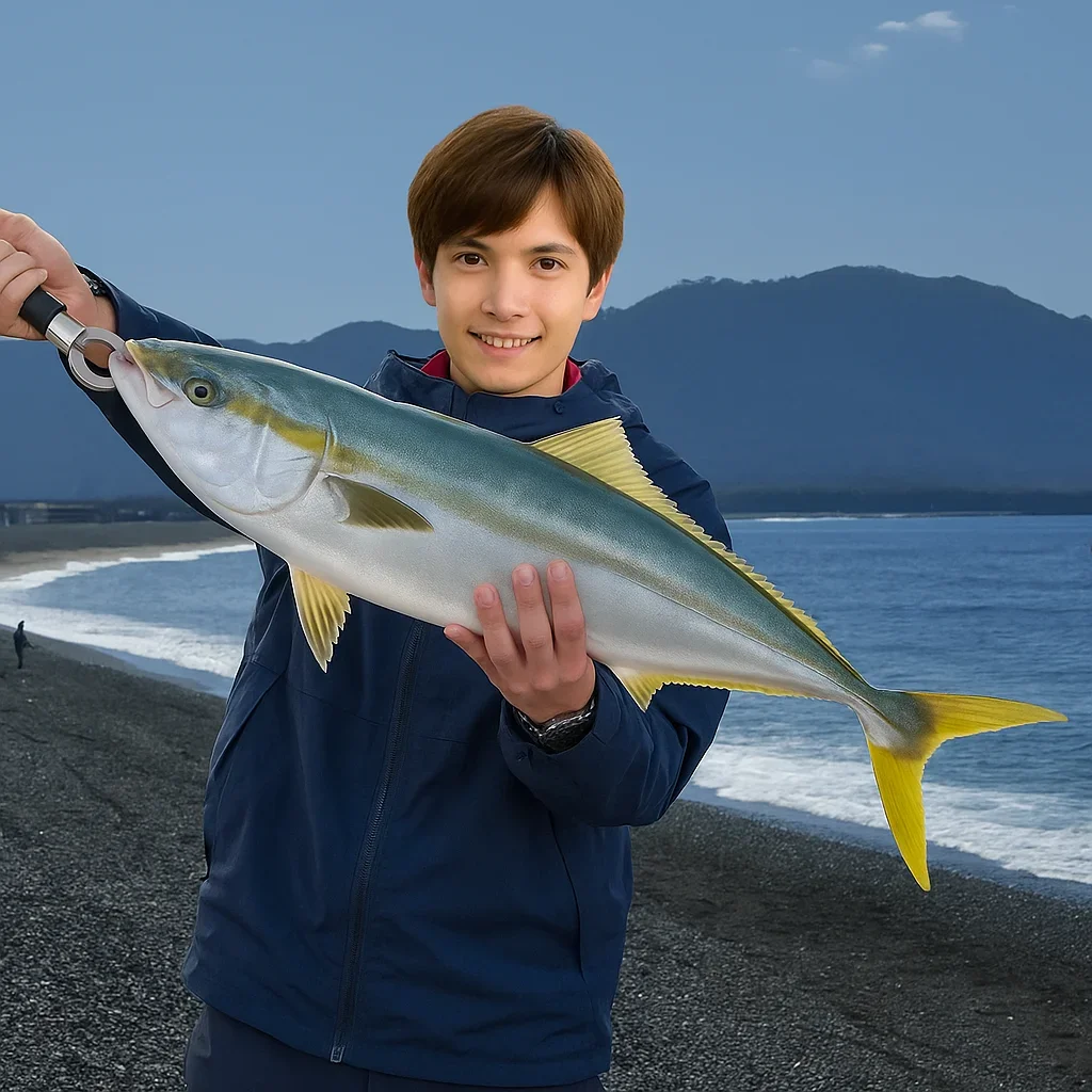 片浜海岸で青物を釣る久良木