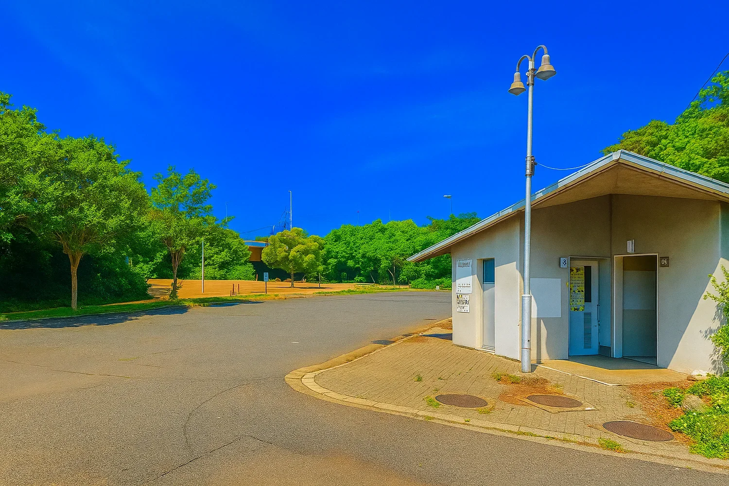 花市場公園のトイレと駐車場