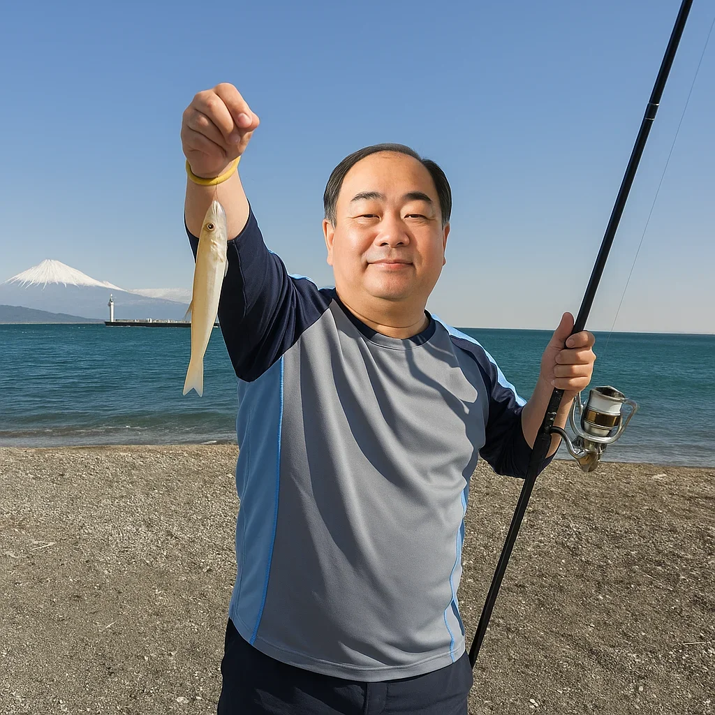 三保でキスを釣る持田