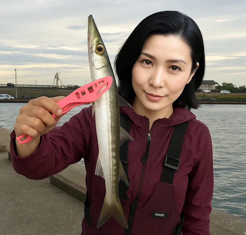 焼津港でカマスを釣る八重田
