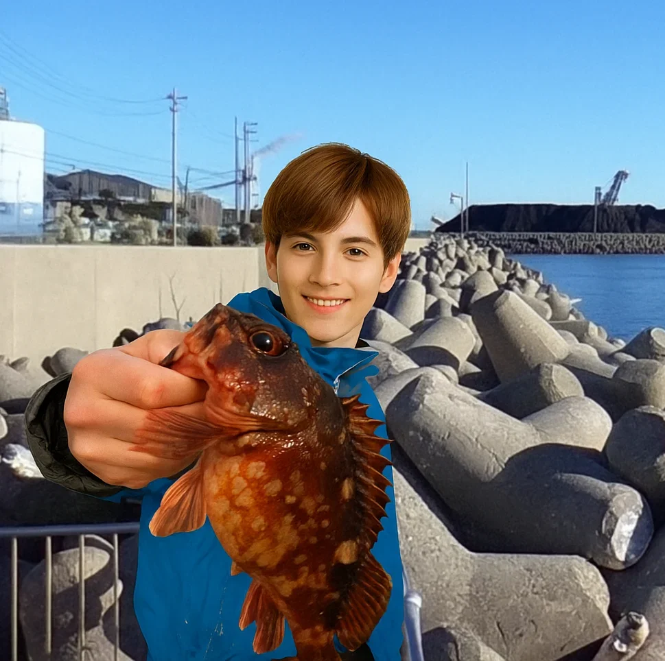 霞埠頭でカサゴを釣る久良木