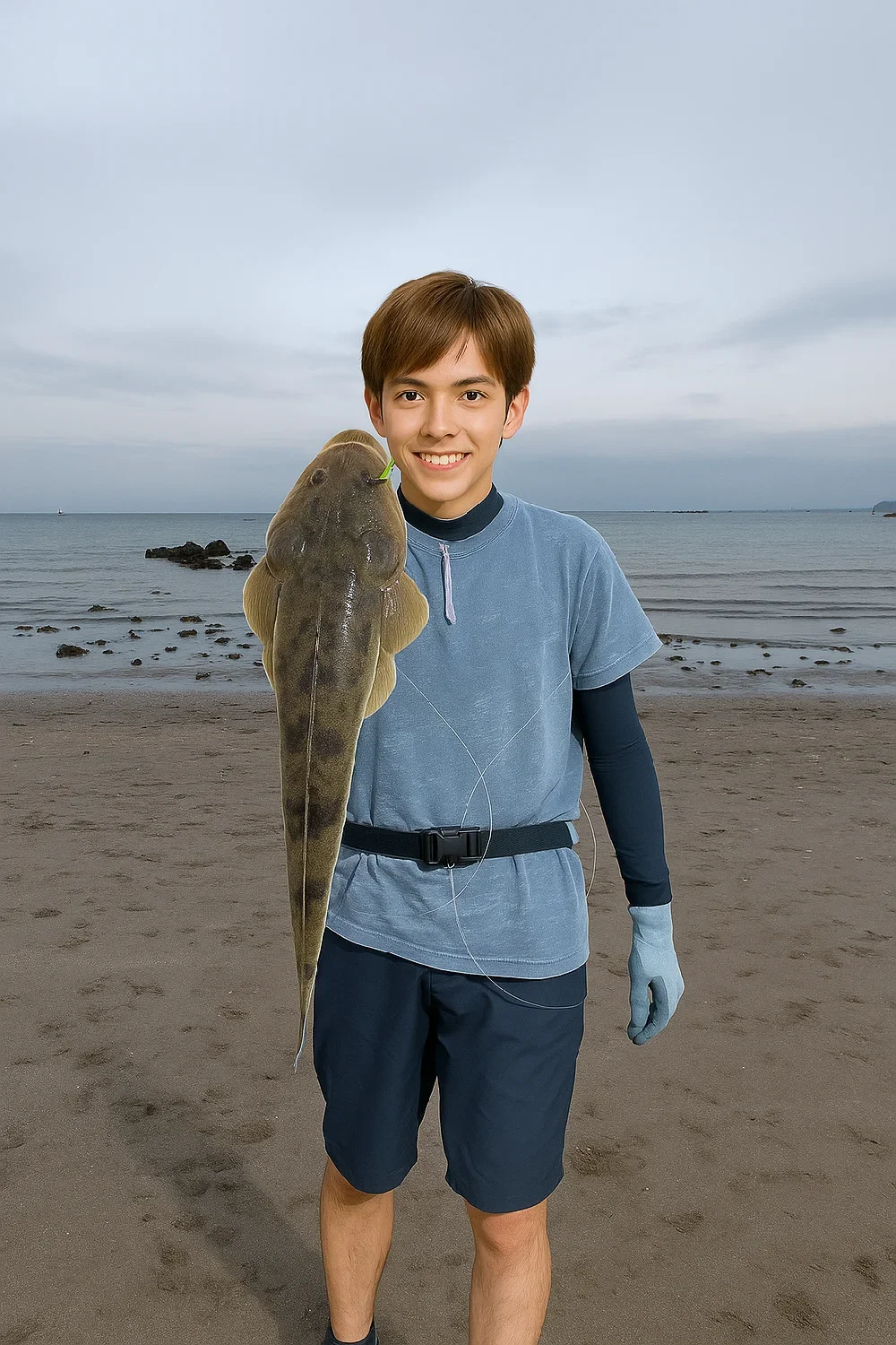 葉山一色海岸でマゴチを釣る久良木