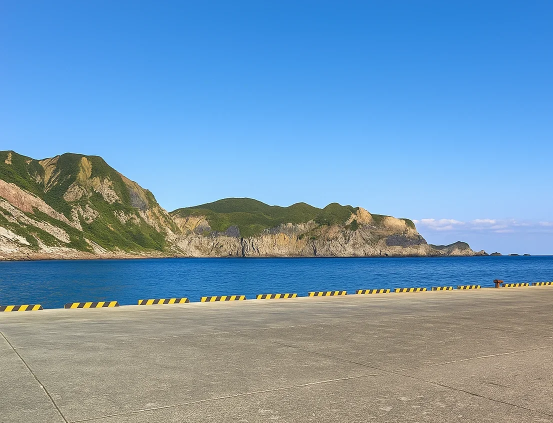 神津島三浦漁港の様子