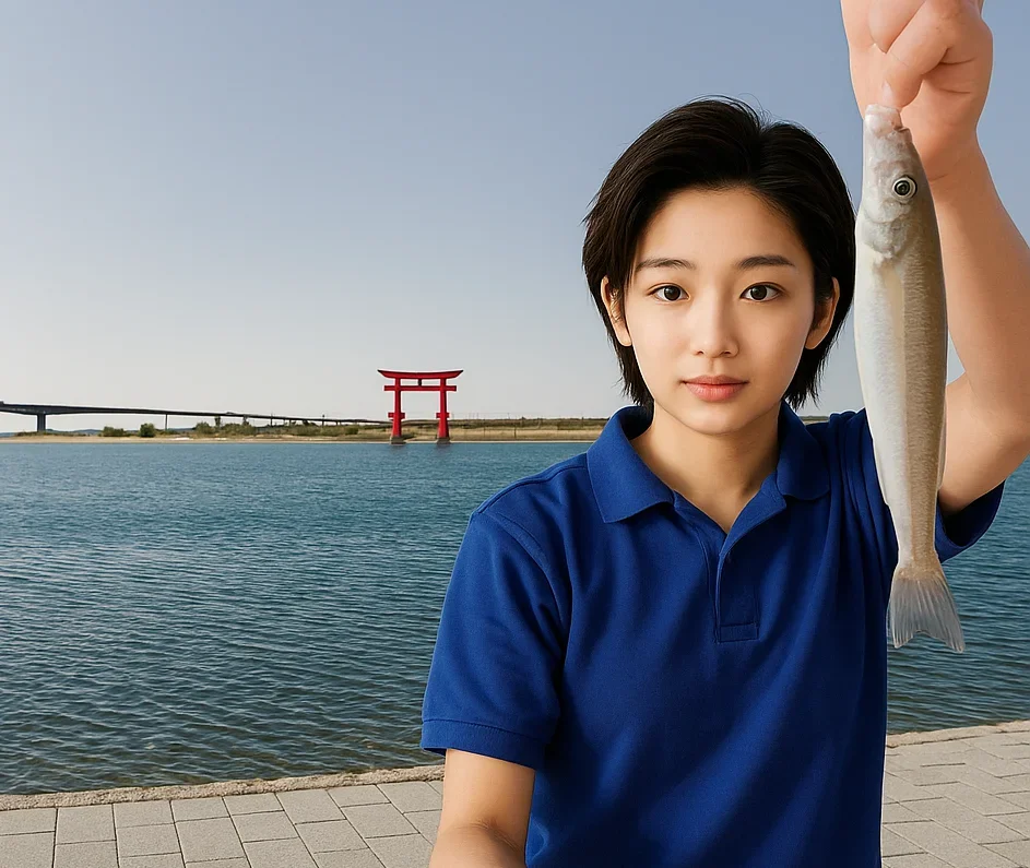 浜名湖弁天島でキスを釣る佐伯