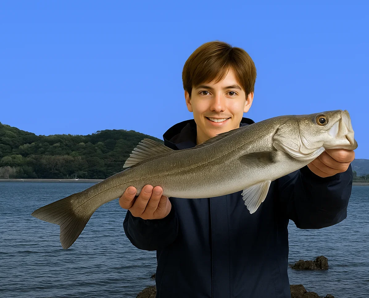 正太寺鼻でシーバスを釣る久良木