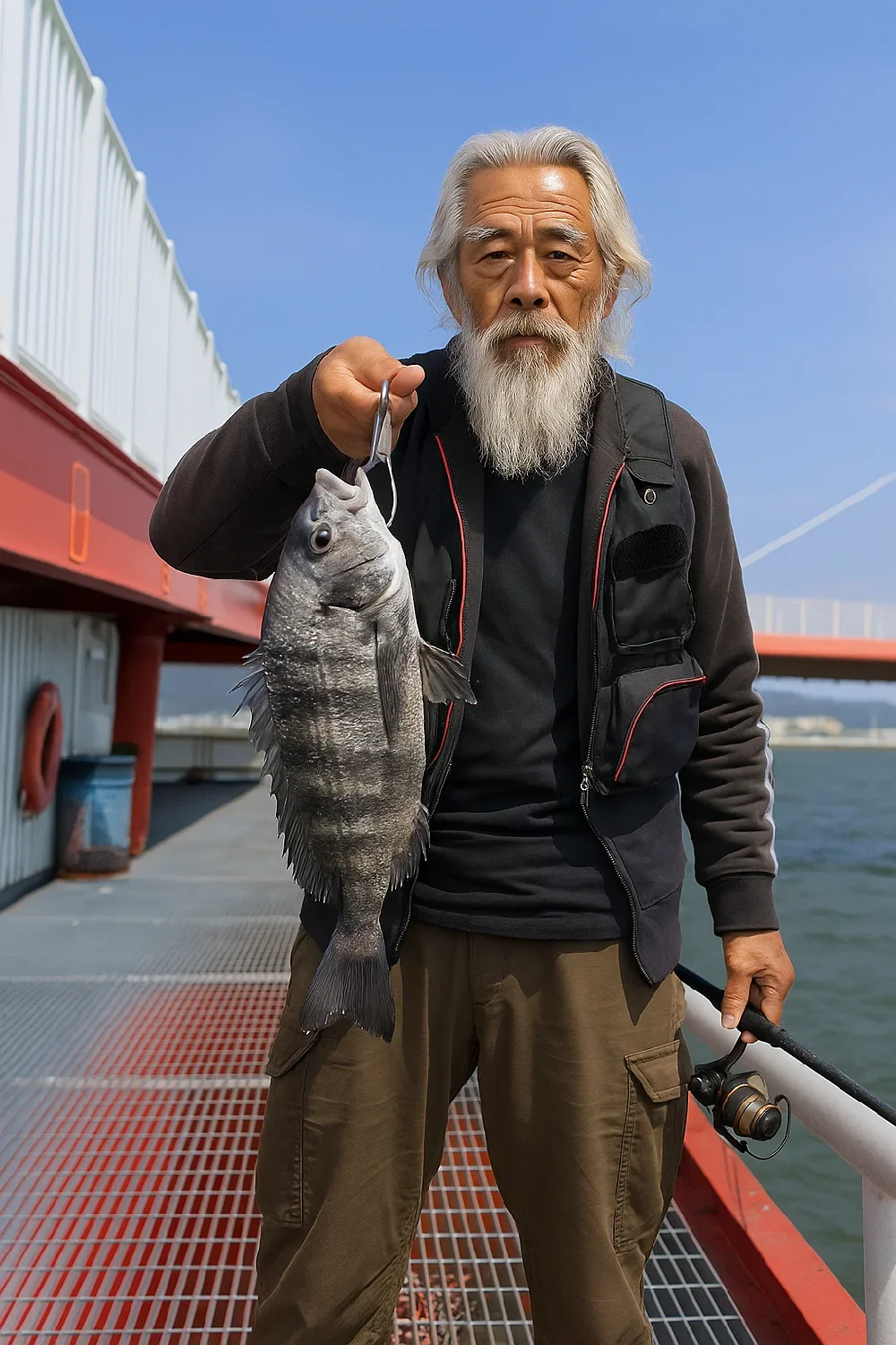 尼崎魚つり公園でチヌを釣る米田