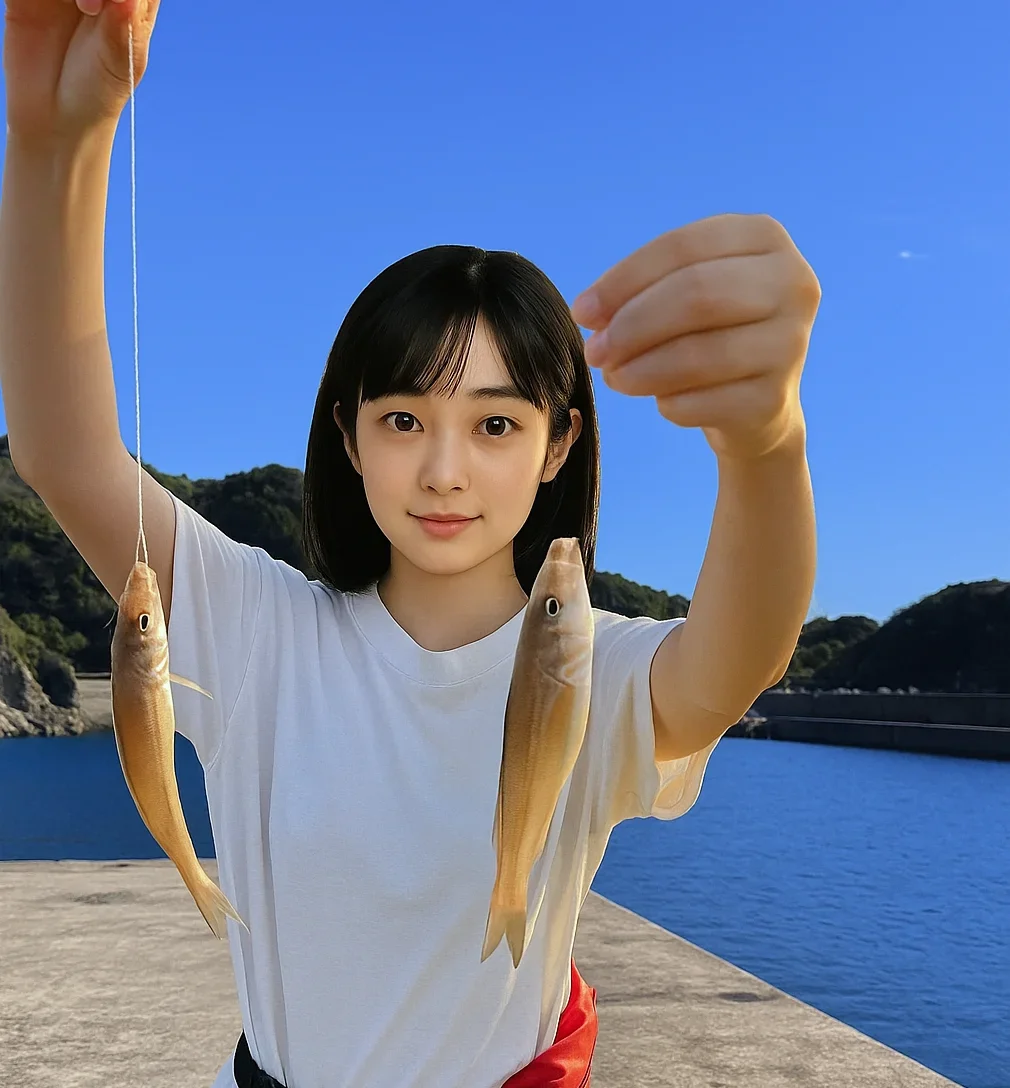 雑賀崎漁港でキスを釣る国生