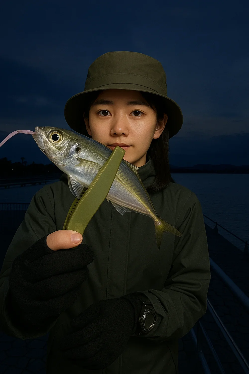 浜名湖新居海釣り公園でアジングにてアジを釣る森永