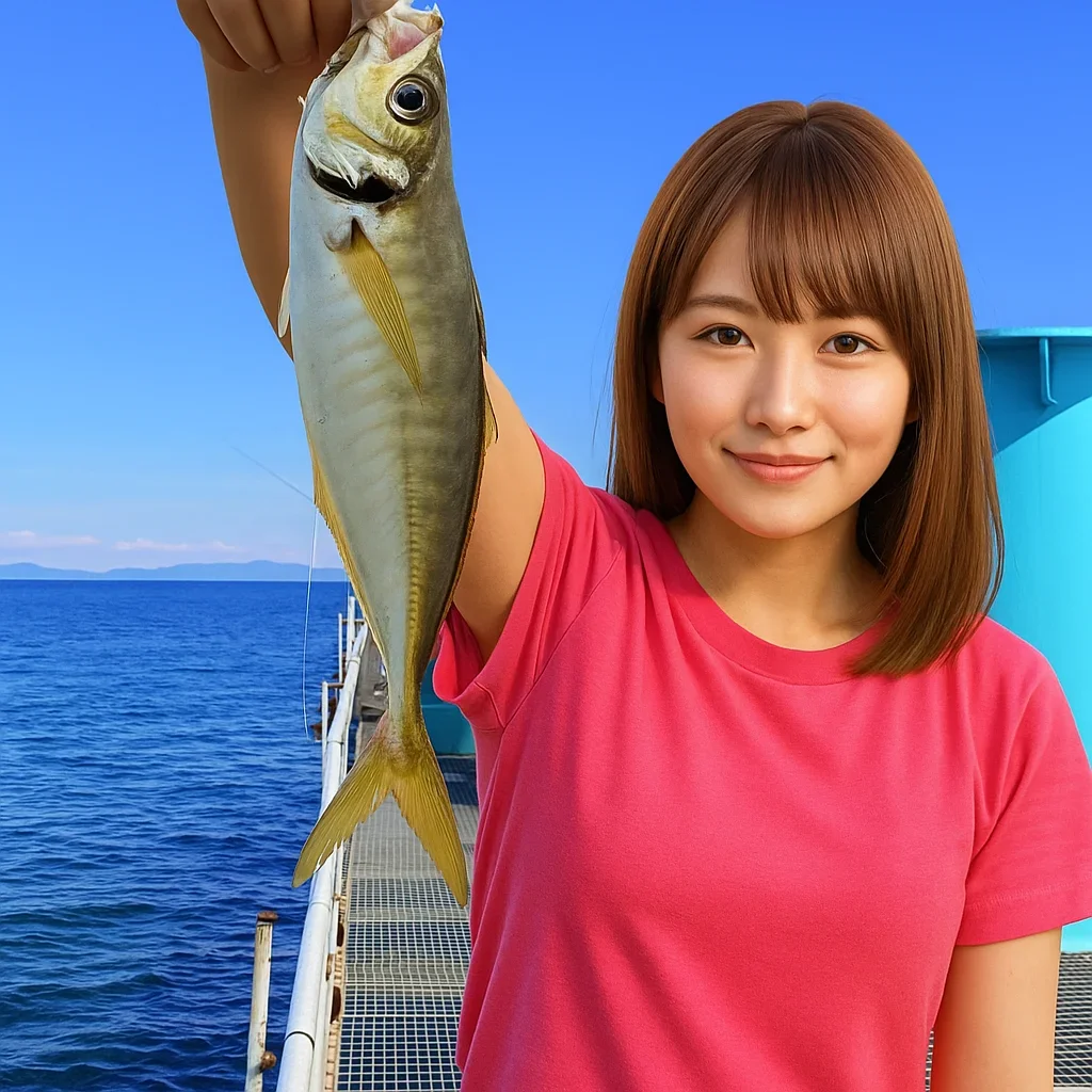 シモツピアーランドでアジを釣る山際