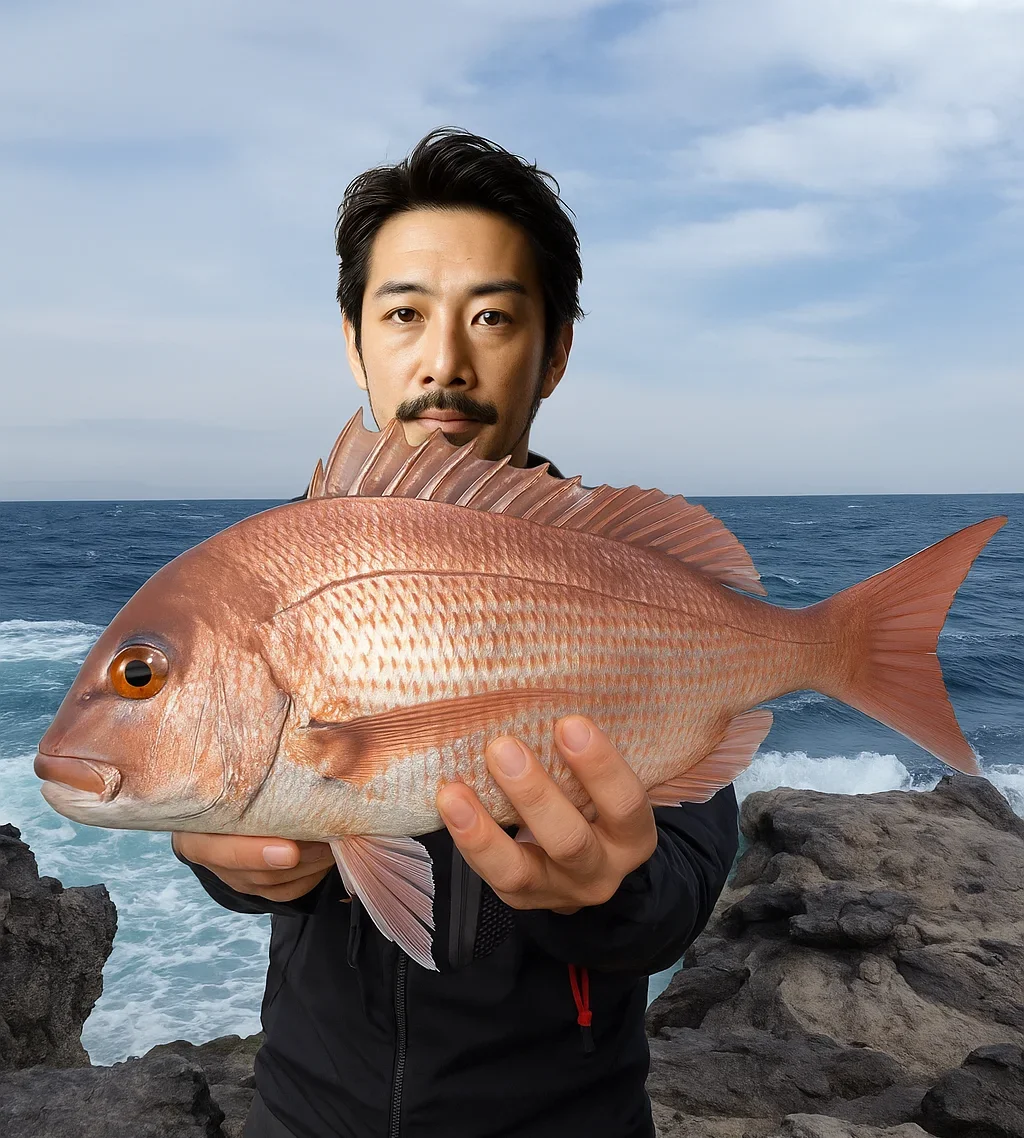 剣崎でマダイを釣る佐々木