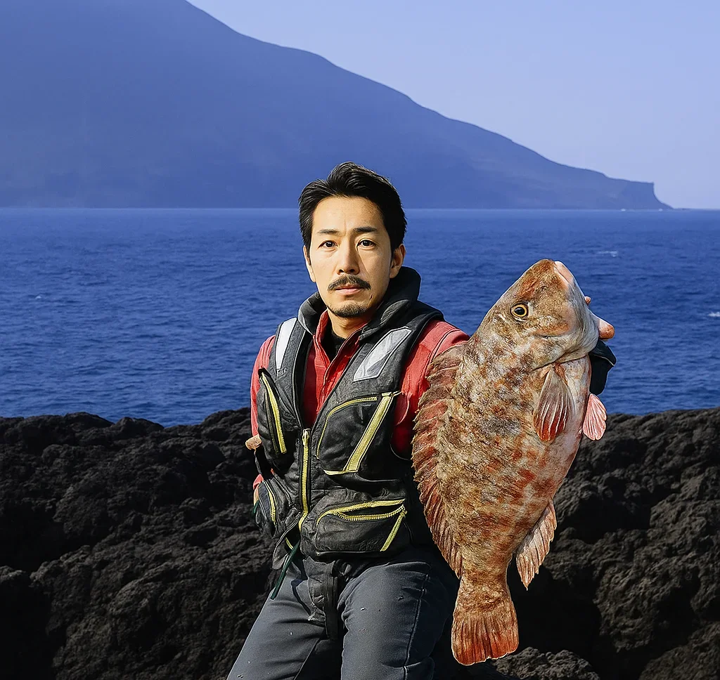 八丈島ナズマドでブダイを釣る佐々木