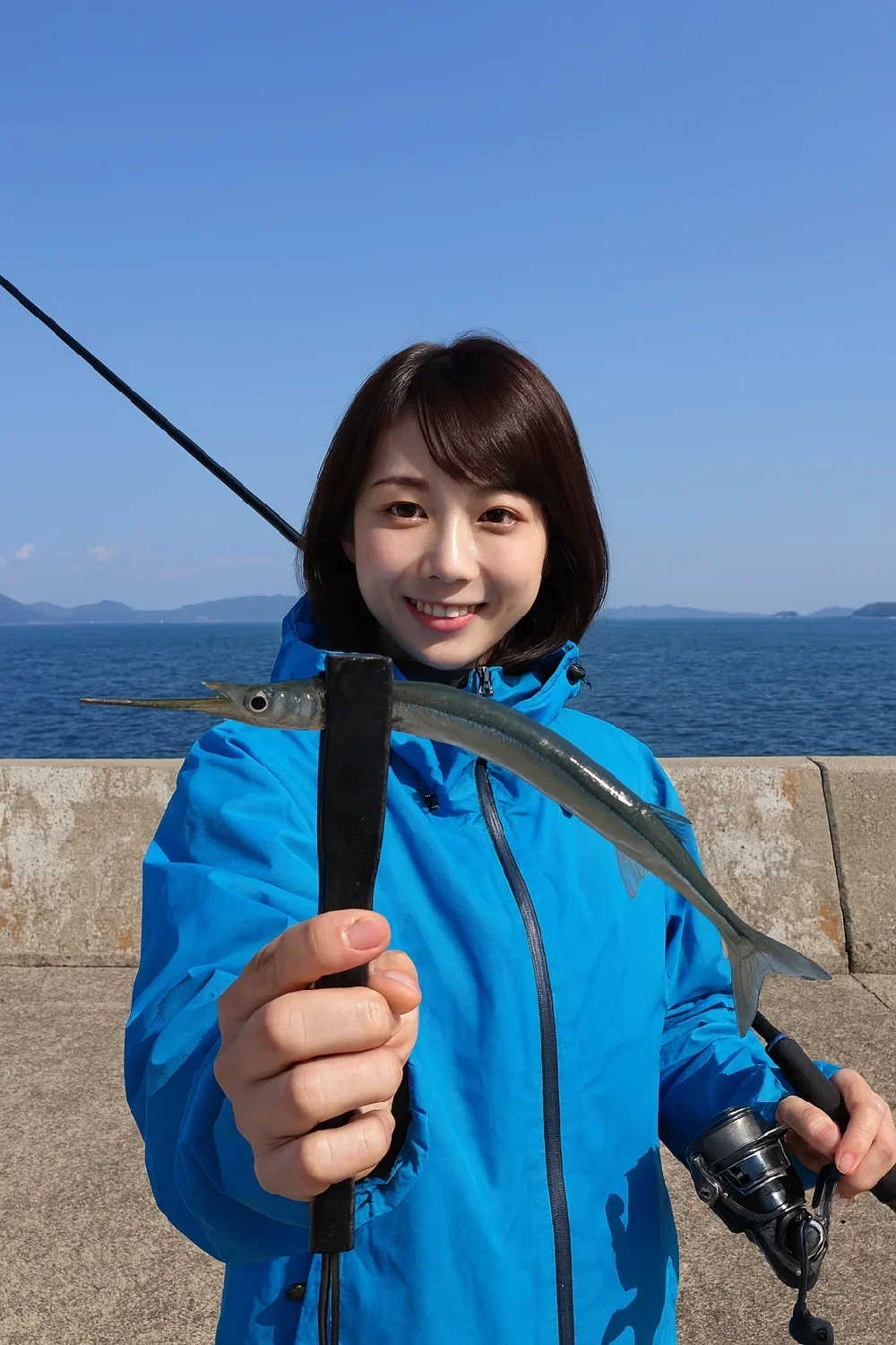 G地区でサヨリの釣果を得た西岡