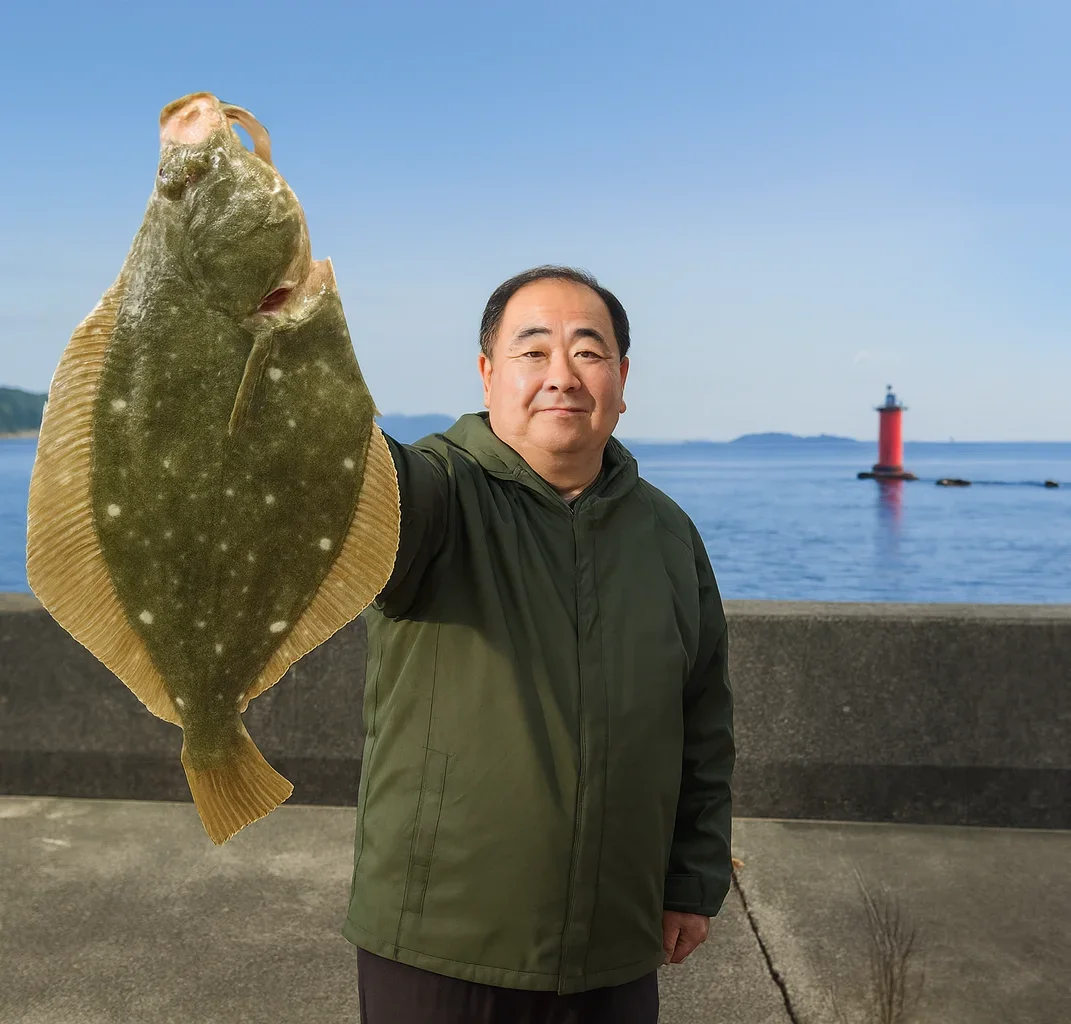 ゴマジリでカレイの釣果を得た持田
