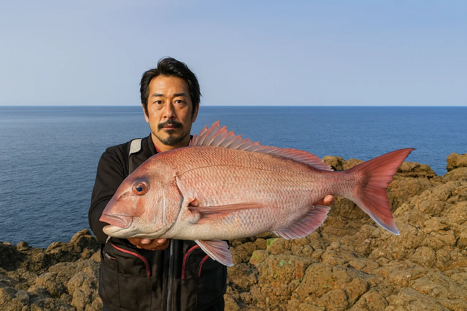 隠岐島でマダイの釣果を得た佐々木