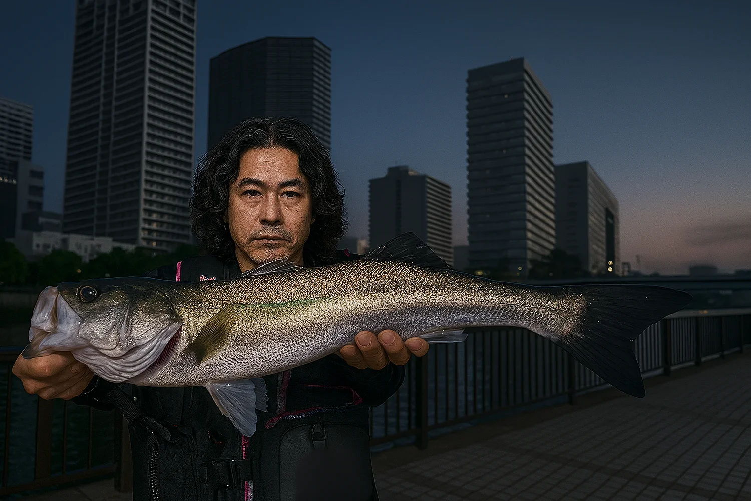 高浜運河でシーバスを釣る岸本
