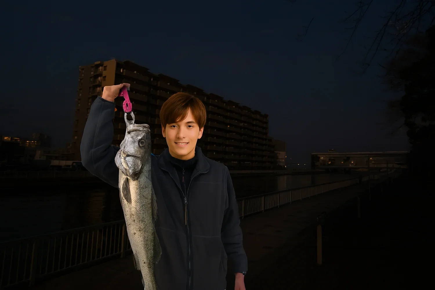 潮見運動公園でシーバスを釣る久良木