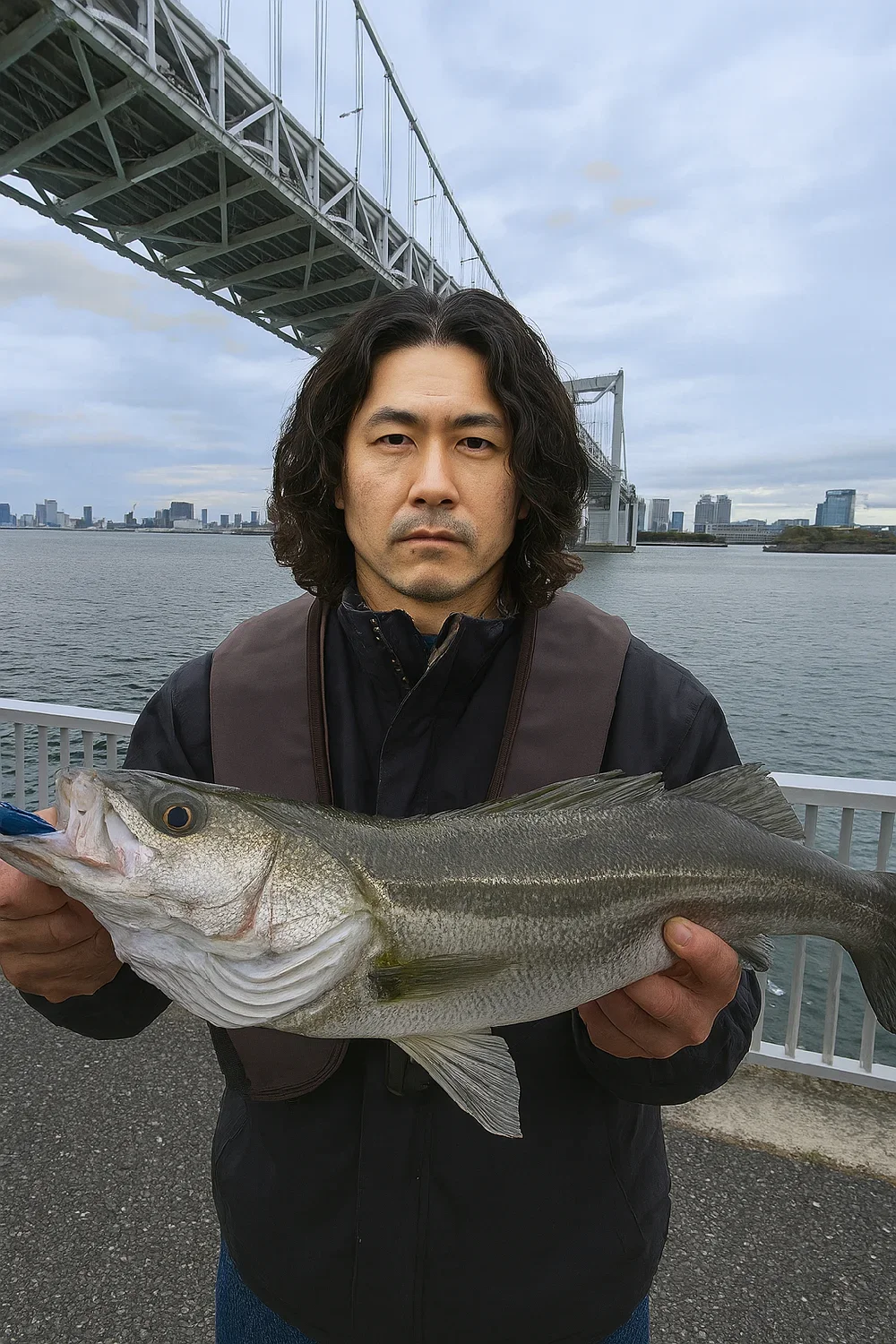 芝浦南ふ頭公園でシーバスを釣る岸本