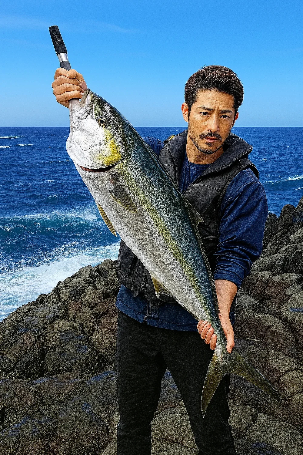 長尾鼻でヒラマサを釣った広岡