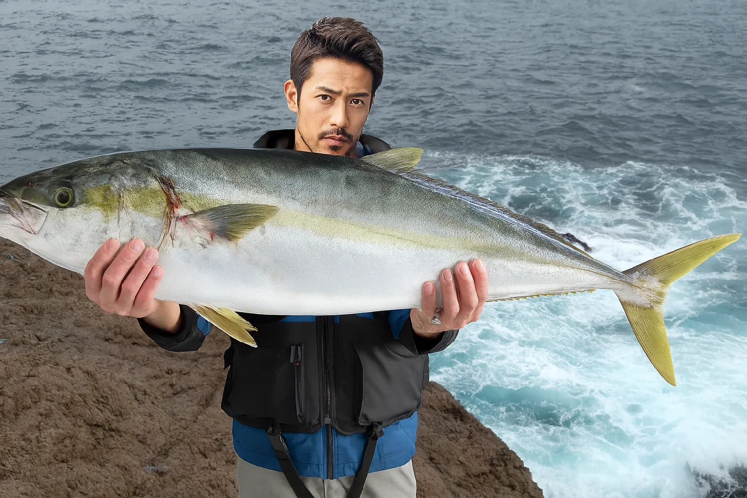 桁掛半島でヒラマサを釣る広岡