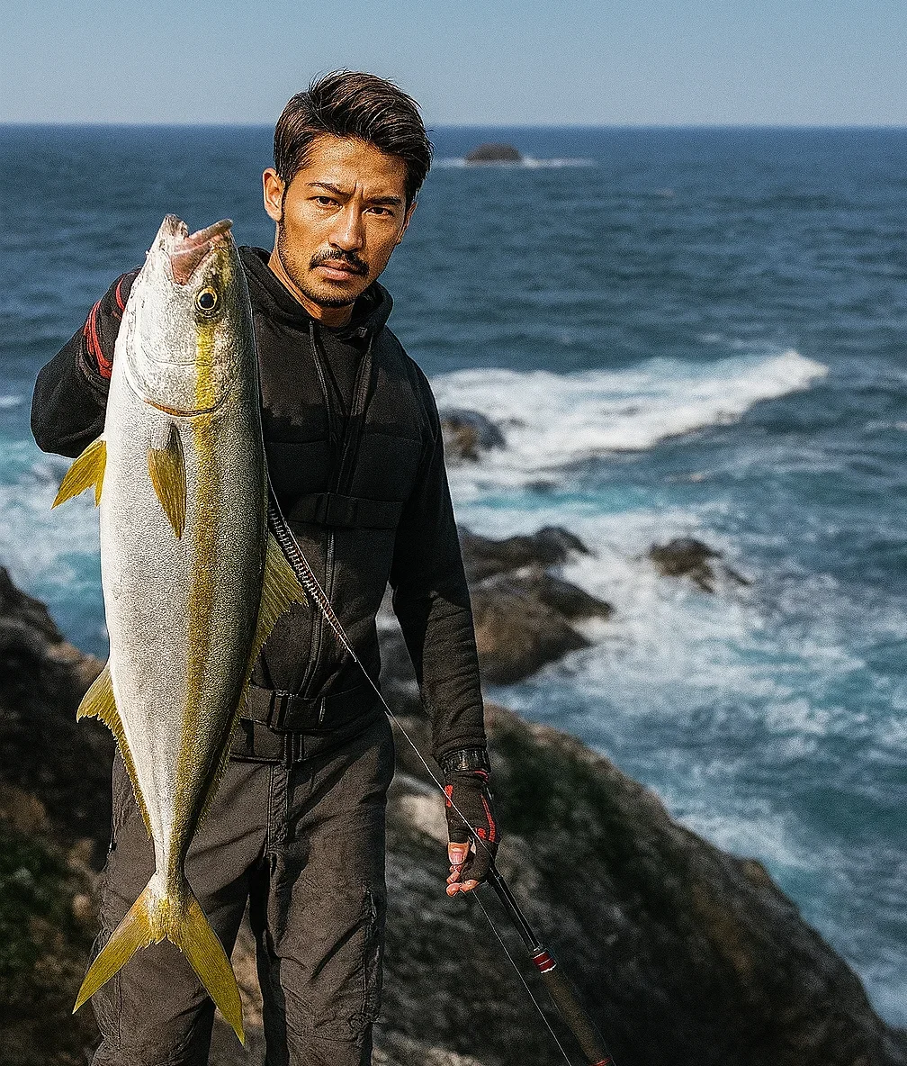 追石鼻でヒラマサを釣った広岡