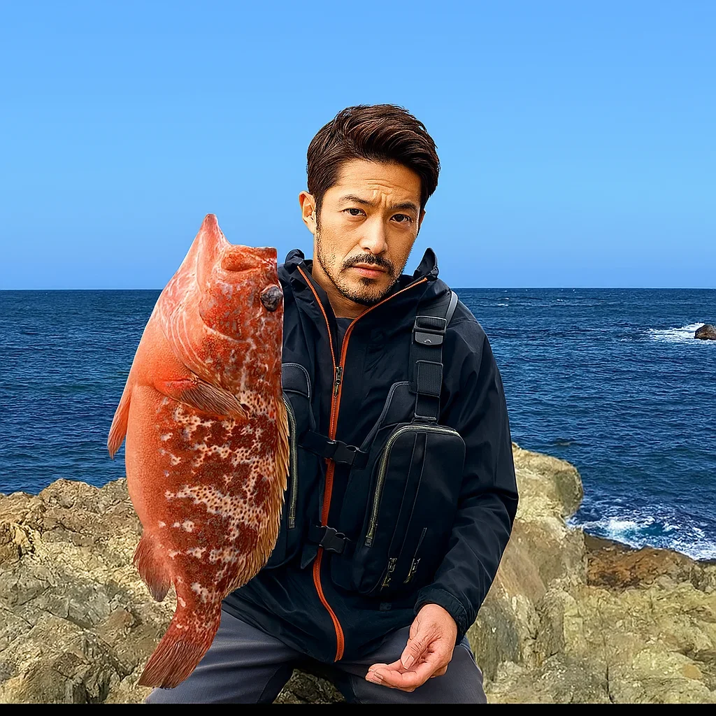 唐音の蛇岩でアコウを釣る広岡