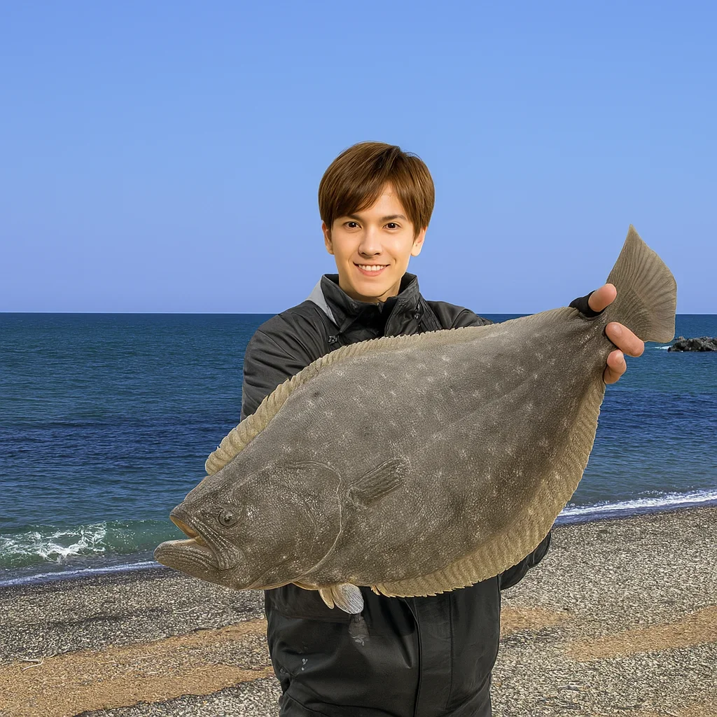 持石海岸でヒラメを釣る久良木