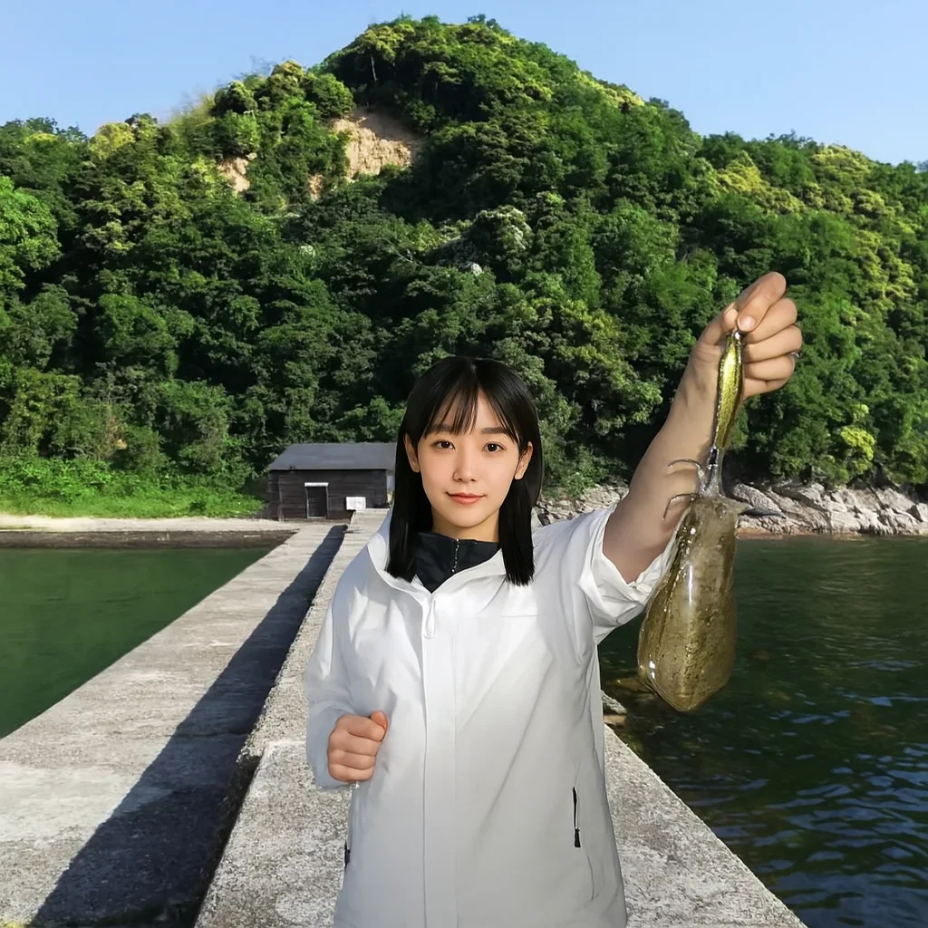 島陰漁港でアオリイカの釣果を得た国生