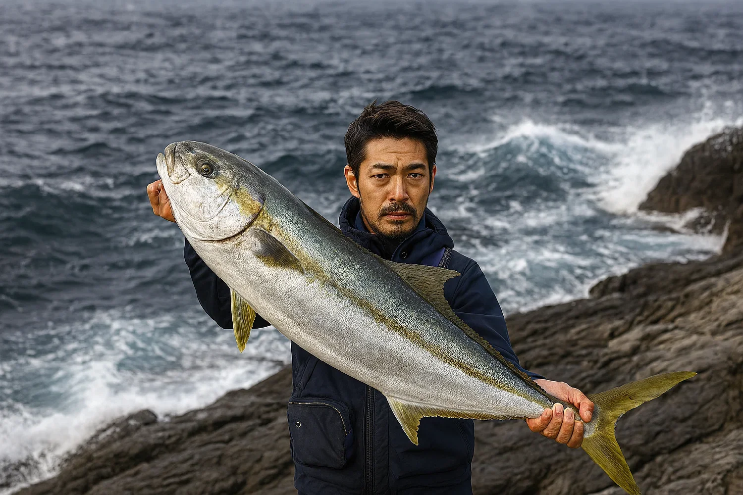 犬ヶ岬でヒラマサの釣果を得た広岡