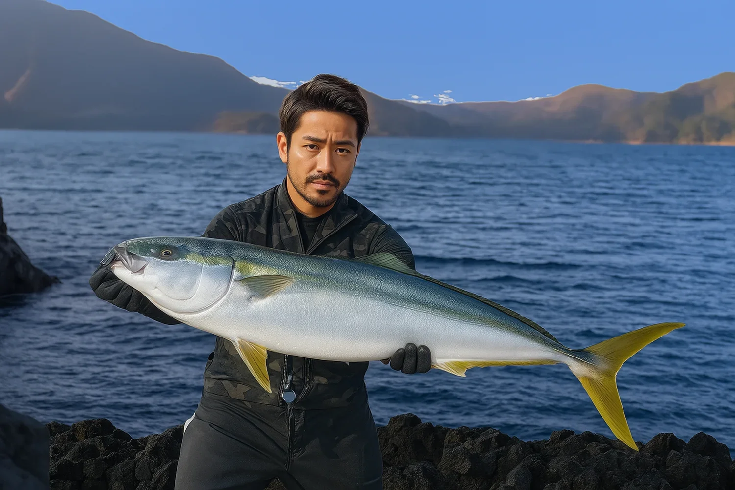 押回鼻でヒラマサの釣果を得た広岡